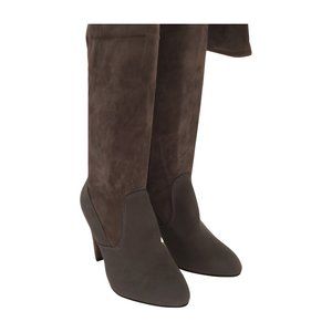 RXFSP Gray Suede Over-the-Knee Boot Womens Shoes, Grey, Size 7